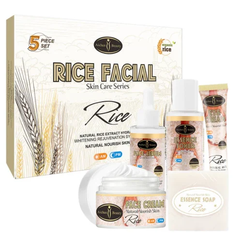 aichun beauty – coffret soin visage au riz (5 pièces)